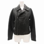 スピック&スパン Spick&Span ライダースジャケット 革ジャン ダブル ピッグスキン レザー 36 黒 ブラック /JS レディース