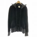 ドルチェ&ガッバーナ ドルガバ DOLCE&GABBANA ジップブルゾン ニット セーター アウター 長袖 リブ コーデュロイ ロゴ L 黒 灰