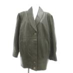 ユキベルファム レザーコート ジャケット シープスキン ミドル丈 F カーキ /JS レディース