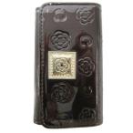  Clathas CLATHAS чехол для ключей темно-коричневый цветочный принт тиснение стразы 4 полосный /AE женский 