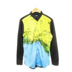 ポールスミスジーンズ Paul Smith JEANS 長袖シャツ ストレッチ 泡 プリント L 黄 イエロー 青 ブルー 黒 ブラック /AH22 ■GY44