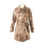  Ray Beams Ray Beams тренчкот средний длина нейлон ремень имеется животное Leopard леопардовая расцветка чай Brown /CK14 женский 