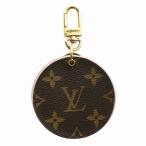 ルイヴィトン LOUIS VUITTON キーホルダー バッグチャーム LVミラー PVC レザー ラウンド型 モノグラム 総柄 茶色 ピンク M68003
