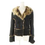 soporcol ムートンジャケット ムートンコート ショート 切替 38 M 黒 ブラック /CK4 レディース