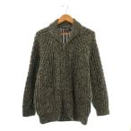チャップス CHAPS ラルフローレン カウチン ケーブル ニット ジャケット ジップアップ ショールカラー ウール L グレー