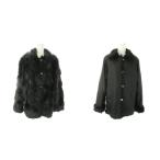  No-brand двусторонний меховое пальто средний длина шелк шелк лиса мех чёрный черный /AO15 женский 