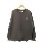  кемпинг 7 CAMP7 футболка раунд шея длинный рукав переключатель стрейч тиснение принт Logo уличный большой размер L серый 