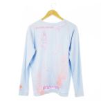  ласты chiFin-ch сетка футболка cut and sewn long T вырез лодочкой круглый вырез длинный рукав принт стойка ru Koo Logo спорт уличный рыбалка M синий 