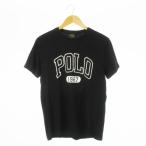 ポロ ラルフローレン POLO RALPH LAUREN Tシャツ クルーネック 丸首 半袖 ロゴ カレッジプリント M 黒 ブラック /CK16 メンズ