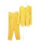 ko Rudy aCORDIER костюм выставить верх и низ жакет кардиган длинный рукав брюки слаксы конический шерсть 40 L желтый 