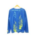  ласты chiFin-ch сетка футболка cut and sewn long T вырез лодочкой круглый вырез длинный рукав принт стойка ru Koo Logo спорт уличный рыбалка M синий 