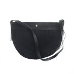 ヘレンカミンスキー HELEN KAMINSKI ショルダーバッグ 斜めがけ ラフィア ロゴ レザー 切替 黒 ブラック ■GY04 /MQ レディース