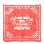 THE REAL McCOY'S 8HOUR UNION SATEEN WORK SHIRT бандана квадратное хлопок герой общий рисунок F красный красный /AH3 #GY99