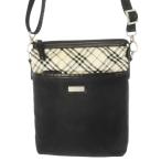 ショッピングブラックレーベル バーバリーブラックレーベル BURBERRY BLACK LABEL ショルダーバッグ クロスボディ ナイロン レザー 革 ロゴプレート ノバチェック 黒