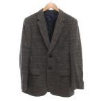 ショッピング柄 ポールスミス PAUL SMITH SOHO テーラードジャケット チェック柄 ツイード アルパカ混 L グレー /JS ■GY50 メンズ