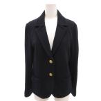 トリーバーチ TORY BURCH 美品 ブレザー コンブレ 紺ブレ ロゴ金ボタン 2B シングル M 紺 ネイビー /YJ ■GY14 レディース