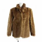 サガミンク SAGA MINK 銀サガ ELEGANS 毛皮コート ミンクファー ミドル 総裏地 長袖 ネーム刺繍入り 13 LL 茶 ブラウン ■GY11 /MQ