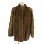 サガミンク SAGA MINK 銀サガ 銀SAGA 毛皮コート ファーコート ミンク ハーフ 大きいサイズ 13 XL 茶 ブラウン ■GY09 /MQ レディース