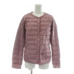 ユニクロ UNIQLO ダウンジャケット アウター ナイロン クルーネック L ピンク /XZ ■GY99 レディース