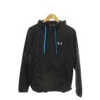  Under Armor UNDER ARMOUR флис жакет спортивная одежда M чёрный черный длинный рукав с капюшоном . Zip выше переключатель /MN12 #GY99