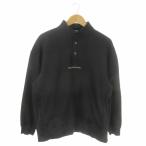  Nano Universe nano universe GOLF футболка L чёрный черный воротник-стойка кнопка-застежка длинный рукав /AO29 #GY99 мужской 