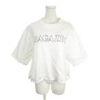 サードマガジン THIRD MAGAZINE Tシャツ 9 白 ホワイト ロゴプリント クルーネック 五分袖 /AH30 ■GY99 レディース