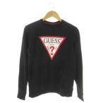  Guess GUESS футболка S чёрный черный Logo принт вырез лодочкой длинный рукав /AO25 #GY99 мужской 