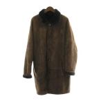  Loewe LOEWE Vintage Испания производства мутоновое пальто замша длинный 50 чай Brown /PP #GY50 мужской 