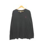 ポロ ラルフローレン POLO RALPH LAUREN Tシャツ XL 黒 ブラック 長袖 クルーネック ロゴ刺繍 /AH32 ■GY99 メンズ