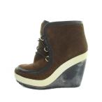  united обнаженный UNITED NUDE ботиночки - ботинки замша Wedge подошва 37 23.5cm чай Brown #GY69 /MQ женский 