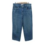  Uniqlo UNIQLO Denim брюки джинсы широкий лодыжка длина синий голубой /SM27 #GY99 мужской 