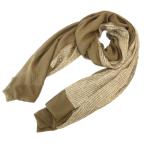  Escada ESCADA палантин полоса рисунок общий рисунок ламе Logo вышивка чай Brown /IB #GY99 женский 