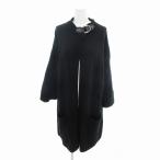  Polo Ralph Lauren POLO RALPH LAUREN вязаный накидка пальто шерсть кожа длинный длина M чёрный черный /HO женский 