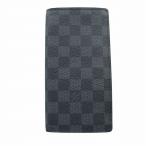 ルイヴィトン LOUIS VUITTON ダミエ グラフィット ポルトフォイユロン N62227 長財布 ウォレット 札入れ ロゴ レザー 黒