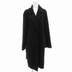 ザラ ZARA チェスターコート ジャケット ボタンレス ロング L 黒 ブラック /FF レディース