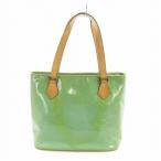 ルイヴィトン LOUIS VUITTON ヒューストン トートバッグ M91303 モノグラム ハンド ロゴ レザー エナメルカーフ 緑 グリーン /MQ