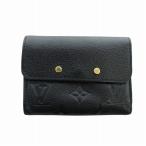 ルイヴィトン LOUIS VUITTON モノグラム アンプラント ポルトフォイユ ポンヌフ コンパクトウォレット M62184 三つ折り財布 レザー ロゴ 黒