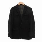 バーバリーブラックレーベル BURBERRY BLACK LABEL テーラード サファリ ジャケット ウール M 黒 /UO メンズ