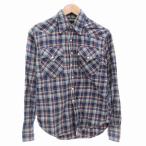 efo- Be Factory FOB FACTORY casual рубашка в клетку длинный рукав S синий голубой /AE мужской 