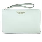未使用品 ケイトスペード KATE SPADE タグ付き cameron Lジップ リストレット ポーチ サフィアーノ レザー クリスタルブルー /UO