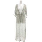 ショッピングロンハーマン ロンハーマン Ron Herman ロング シフォン カーディガン ガウン シアー シースルー 小花柄 XS ミントグリーン /UO レディース