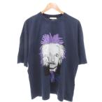 ショッピングzara ザラ ZARA Tシャツ 半袖 M 紺 ネイビー アインシュタイン ウォッシュ加工 フォトプリント /AE メンズ