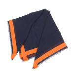 ジョンストンズオブエルガン Johnstons of Elgin 美品 ストール カシミヤ混 ネイビー オレンジ /UO レディース