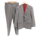 ショッピングブラックレーベル ブラックレーベルクレストブリッジ セットアップ スーツ テーラードジャケット パンツ スラックス ストライプ 背抜き 36 グレー メンズ