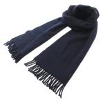 ポロ ラルフローレン POLO RALPH LAUREN マフラー ストール フリンジ ウール ロゴ刺繍 紺 ダークネイビー /AE メンズ