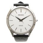 ショッピング文字盤カラー セイコー SEIKO ドルチェ DOLCE エクセリーヌ 腕時計 ウォッチ クオーツ SACM171 白文字盤 レザーバンド シルバーカラー 黒 ブラック