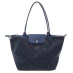 ロンシャン LONGCHAMP ルプリアージュ MODELE DEPOSE トートバッグ ロゴ総柄 舟型 紺 ネイビー /AE レディース