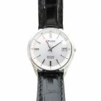 ショッピングシチズン シチズン CITIZEN エクシード エコドライブ 腕時計 電波ソーラー アナログ カレンダー付き クロコダイルレザーベルト 黒 ブラック