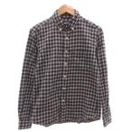 ショッピングネルシャツ シップス SHIPS ネルシャツ 長袖 M BD ボタンダウン チェック柄 紺 ネイビー ベージュ /AE メンズ