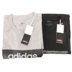 未使用品 アディダス adidas タグ付き Tシャツ まとめ 2点セット 半袖 ボックスロゴ クルーネック 0 黒 ブラック グレー /GV メンズ